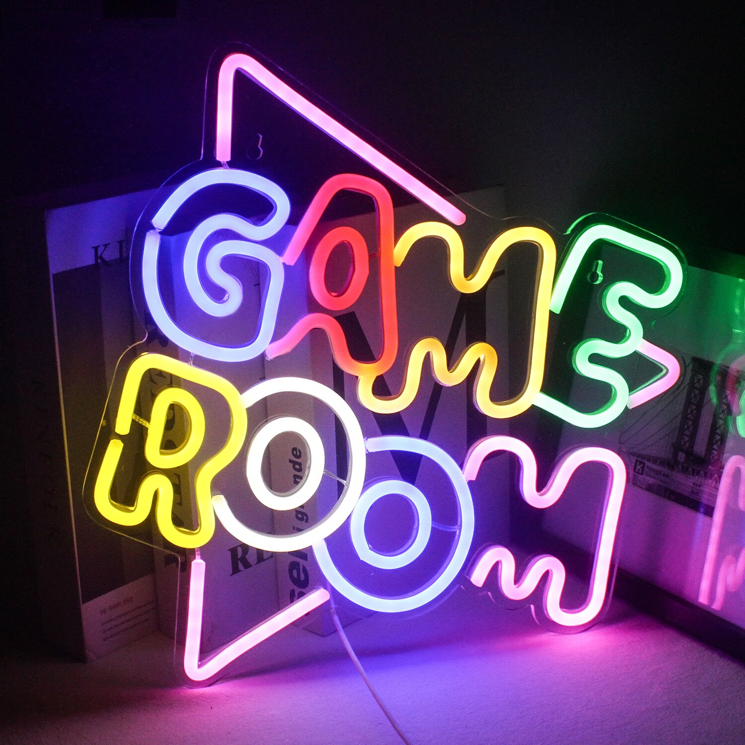 게임 룸 네온 사인 LED 라이트, 홈 바 남자 게임 레크리에이션 벽 파티 생일 침실 침대 옆 베란다 장식 선물